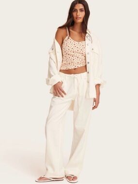 Parke x Target Drawstring Jeans in Cream